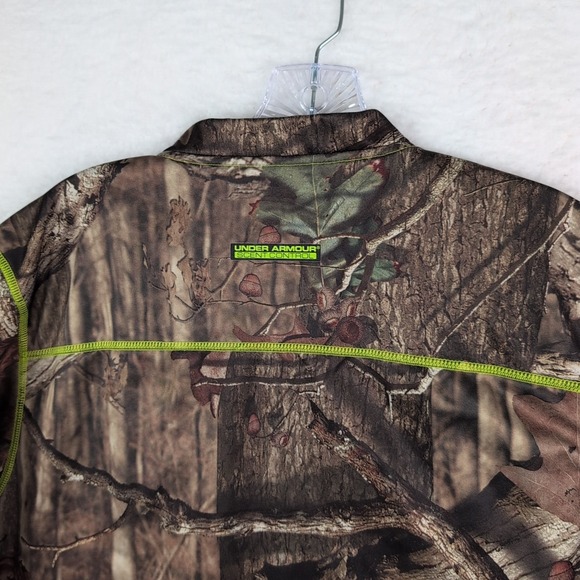 Under Armour Fleece Lined Heavy Shirt Sz Medium Camo Scent Control Mossy Oak - Picture 6 of 11